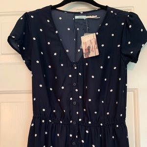Navy Polka Dot Dress